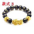 Wholesale  men buddhist beads bracelet lucky gold obsidian Pi xiu hand string PiXiu